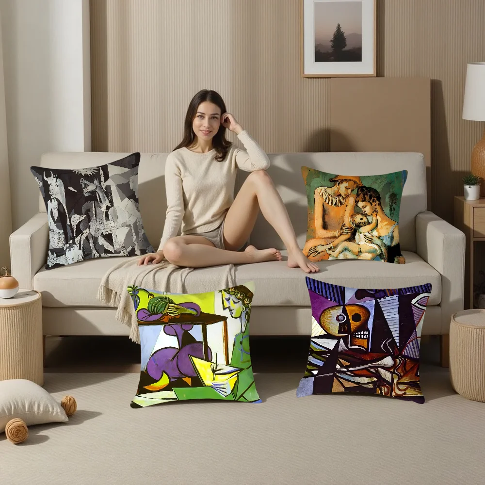 P-Picasso живопись художественная наволочка плюшевая ткань мягкая двусторонний