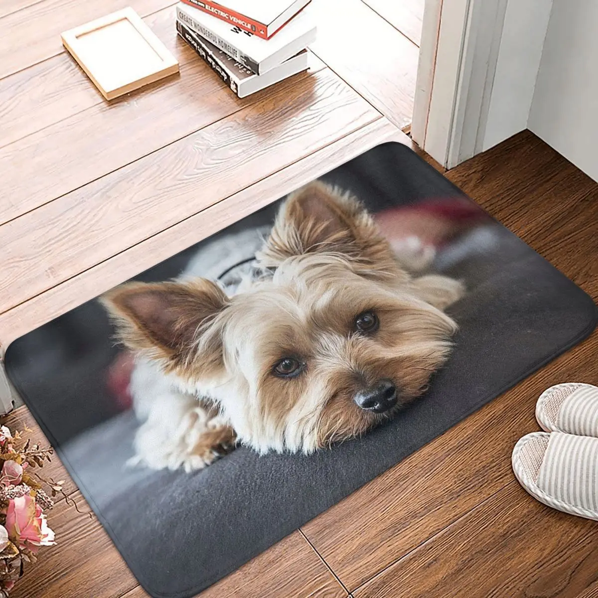 

Cute Mini Yorkshire Terrier Doormat Bathroom Rectangle Soft Mat Kitchen Home Hallway Anti-slip Floor Rug Door Mat Bath Mat