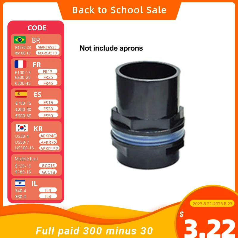 

Accessories Smooth Adapter Aquarium Pipe Connector PVC Hexagonal Fish Tank Straight Joint Durable Drain Thread Inlet Outlet