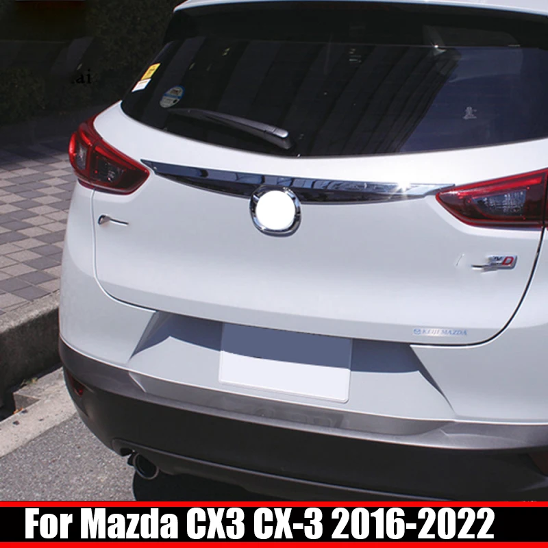 

For Mazda CX3 CX-3 2016 2017-2022 ABS chrome Rear Trunk Lid Cover Protective Strips Tailgate Anti-Scratch Strip Accessories