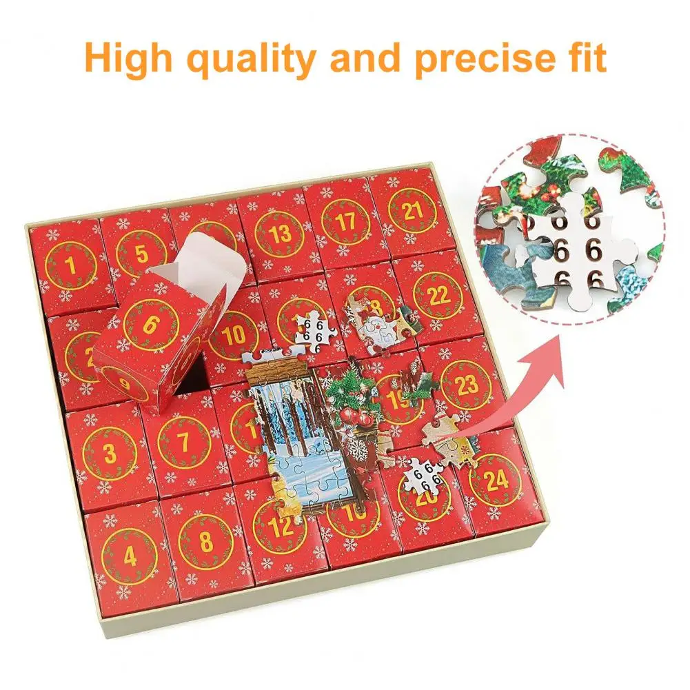 

Family Game Educational Toy Christmas Puzzle Advent Calendar Durable Recyclable Fun for Learning Countdown for Adults