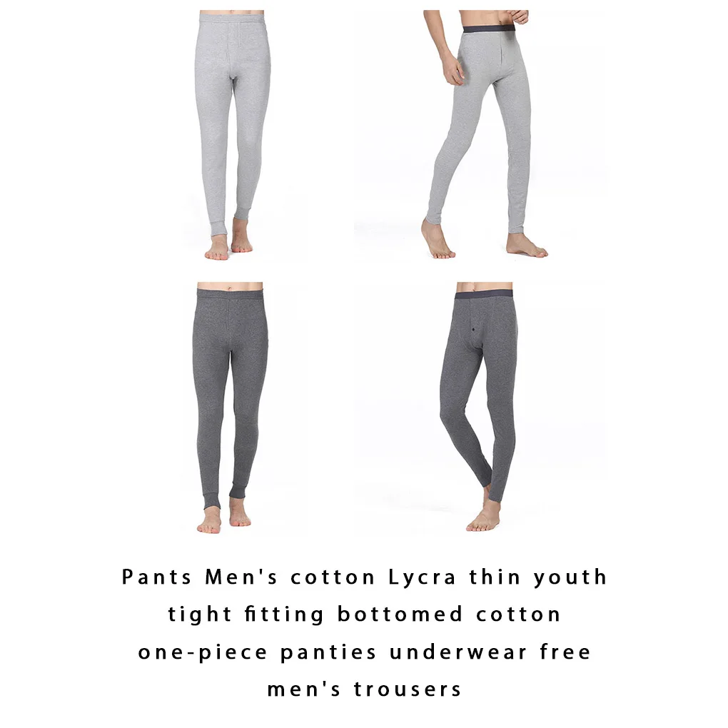 

Long Johns Breathable Thermal Underwear Good Elasticity Trousers Washable Underpants Lightweight Legging Light Gray L