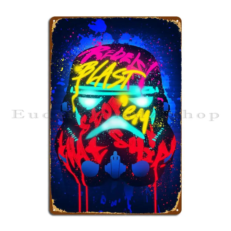 

Металлический плакат с распылителем на стену, пещера, ржавый клуб, клубный персонаж, жестяной плакат