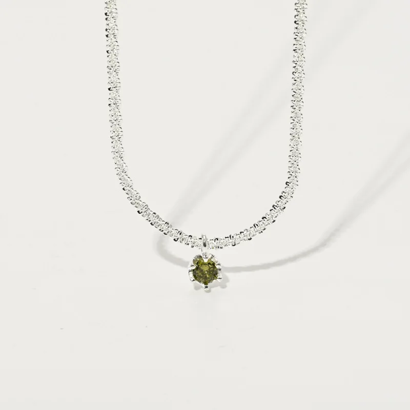 

Новинка 2022, модное элегантное простое ожерелье с зеленым цирконием и кулоном в виде цепочки, женское привлекательное ожерелье с инкрустаци...