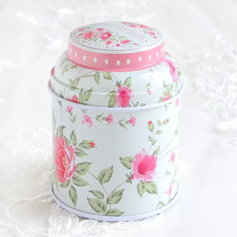 

NEW2023 Tea Storage Box Beautiful Flower Small Metal Tin Box for Sugar Coffee Coin Storage Case Organizer Candy Container Gift