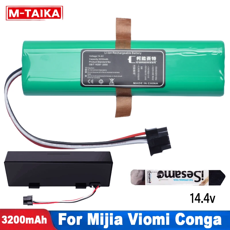 

Запасной аккумулятор 14,4 В, 3200 мАч для Conga 3290 3390 3490 3590 3690, фотоэлементы, батареи