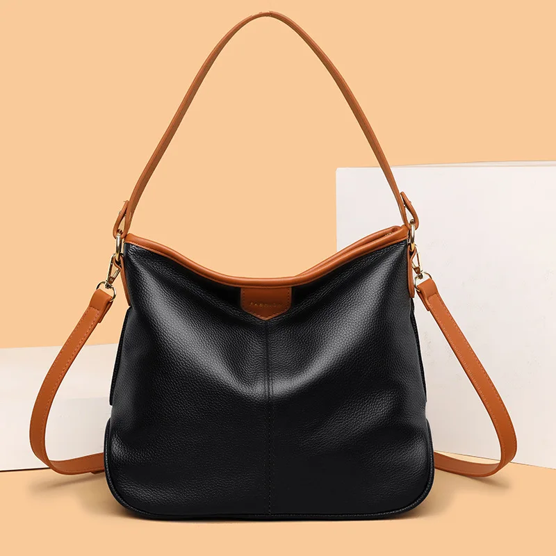 Купи New Bag Women's Cow Leather Fashion Simple Genuine Leather Women's Handbag Ladies Shoulder Messenger Bag Large Capacity Tote Bag за 1,676 рублей в магазине AliExpress