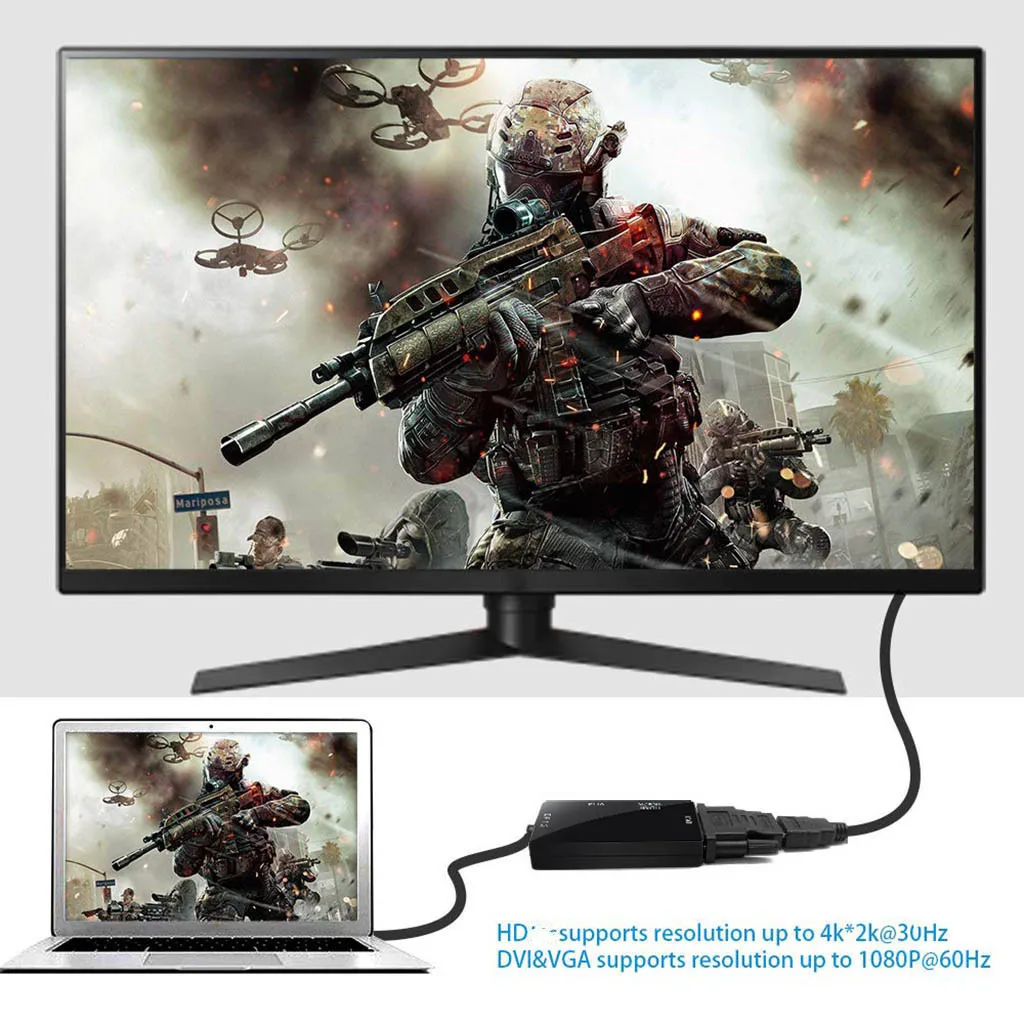 Адаптер-конвертер DisplayPort 1 2 в HDMI 4K DVI VGA 3 для HDTV монитора проектора игр через HD -