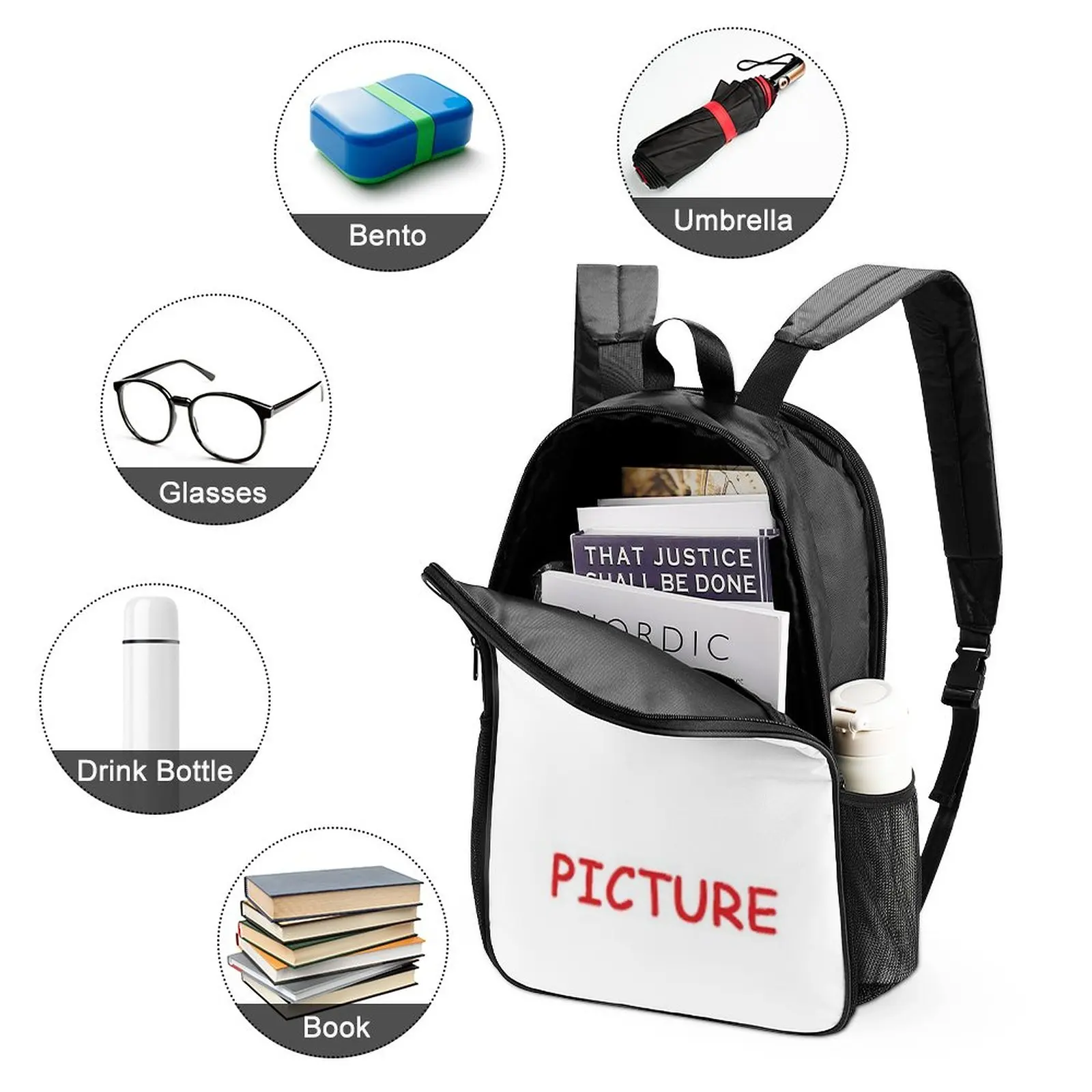 Custom Print School Bags Children's Backpack Multifunctional Book Bag Breathable Shoulder Straps Put Your Pattern 17inch