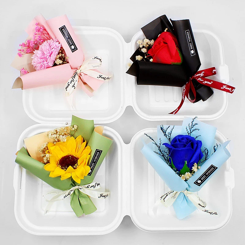 

1pc Miniature Mini Mini Mini Soap Bouquet Clowerbuet Bundle Sunflower Подарок