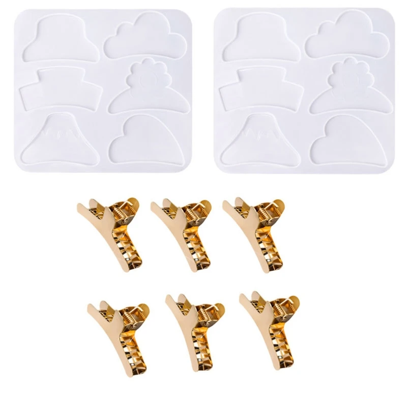 

2022 New 1 Set Hair Grasp Clip UV Crystal Epoxy Mold Hairpin Grab Clip Resin Silicone Mould DIY Crafts Hair Accessories Casting