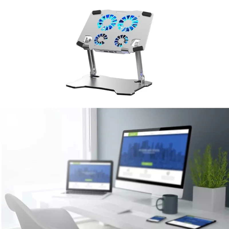 

X16 Портативная подставка для ноутбука, держатель для ноутбука, кронштейн с регулируемой высотой и охлаждающими вентиляторами,