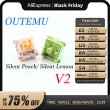 Outemu Silent Peach V2 Switch Lubed Update Silent Lemon V2 Switches Mechanical Keyboard Linear Tactile 5Pin Custom Hot-swap DIY