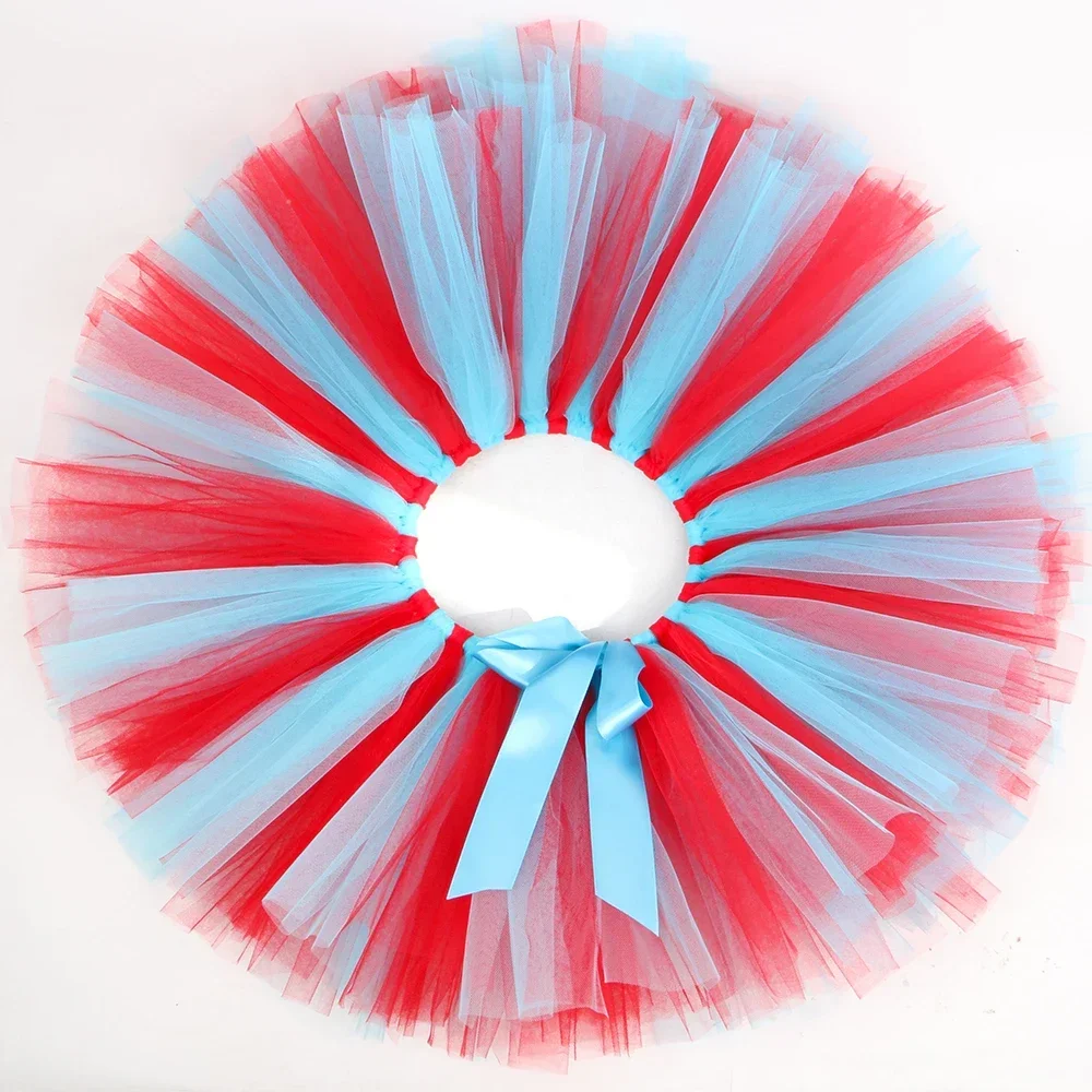 Костюмы Thing 1 и 2 детские пачки красные небесно-голубые пушистые юбки-пачки для