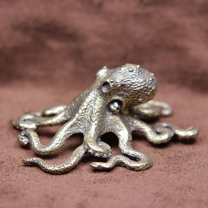 Фигурка осьминога латунная ретро-фигурка винтажный декор для стола в античном