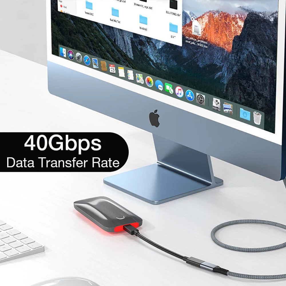 Thunderbolt 4 Type-C Extension Cable USB4 Extend 40Gbps Charging Data Cable 8K@60Hz PD 5A/100W  Type-C Data Wire for MacBook Pro images - 6