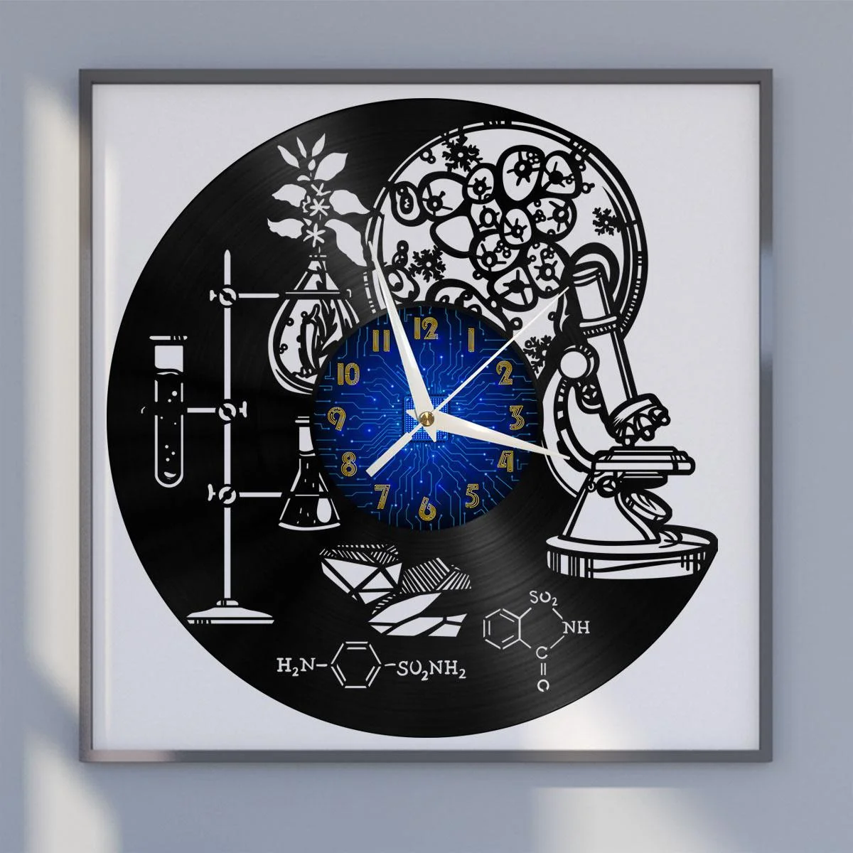 

Chemical Research 3 Vinyl Wall Clock, Vinyl Record Clock Wall Art Silent & Non-ticking