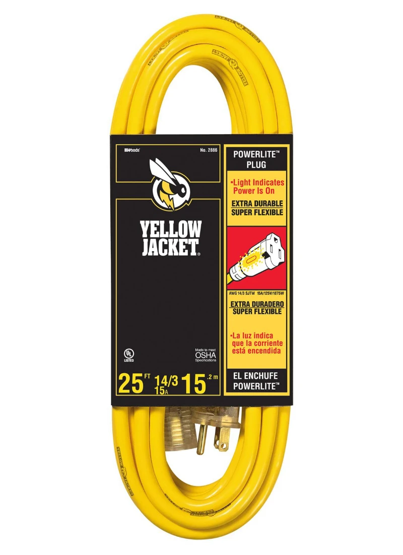 

14/3 25' Yellow SJTW Premium Extension Cord