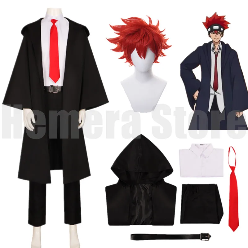 

Mash Burnedead Cosplay Costume Anime Mashle Lance Crown Dot Wig Finn Easton Uniform Trench Adler Rob Magic and Muscles Men Set