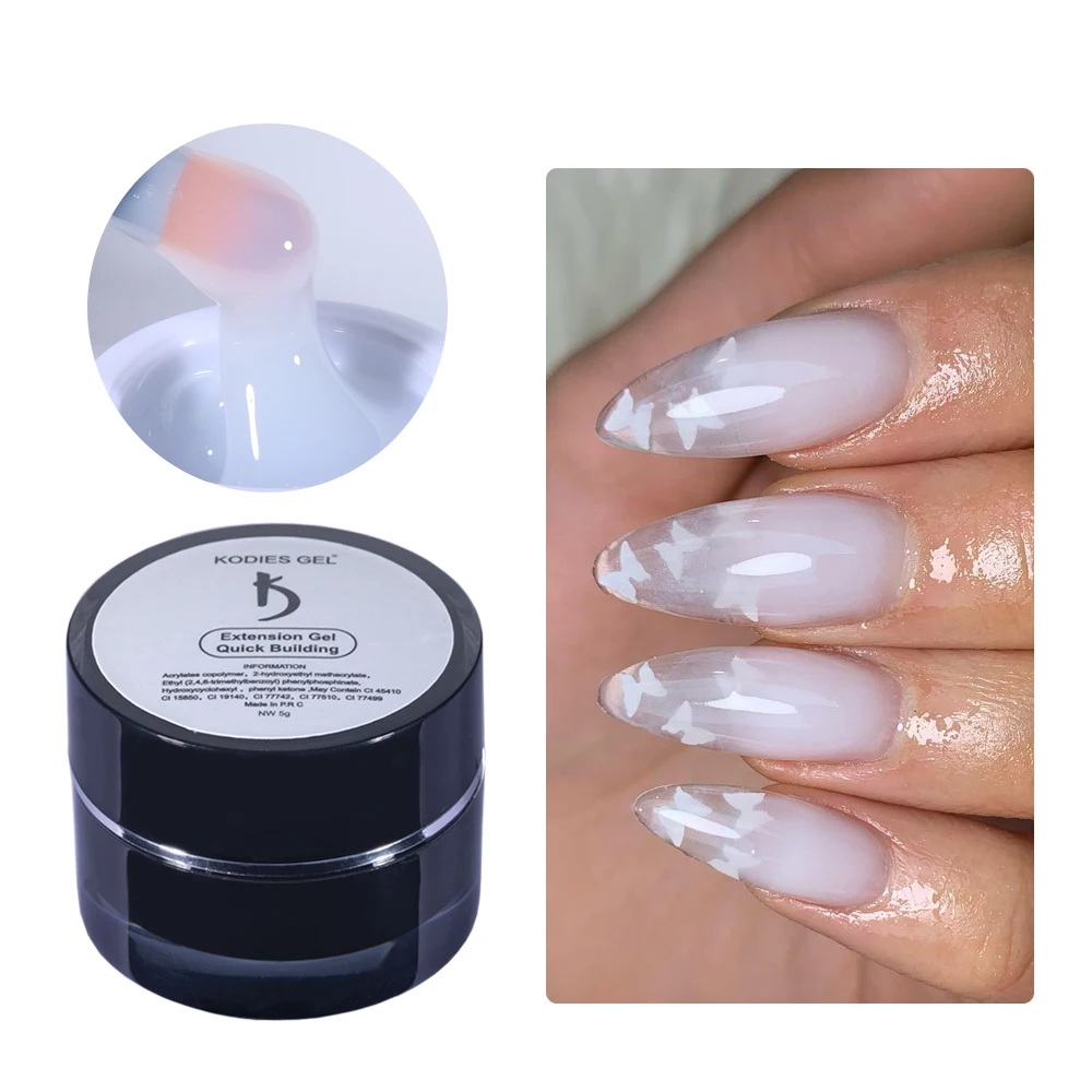 KODIES GEL 2022 New Builder Nail Gel Polish for Nails Extensions 5g Nude Pink White Clear Poly Hard Varnish UV Construction Gel