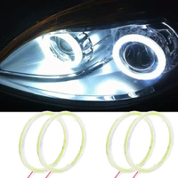 2pcs car headlight cob aperture angel eye led motorcycle auto lights cob white light bulbs circle 60708090100110120mm