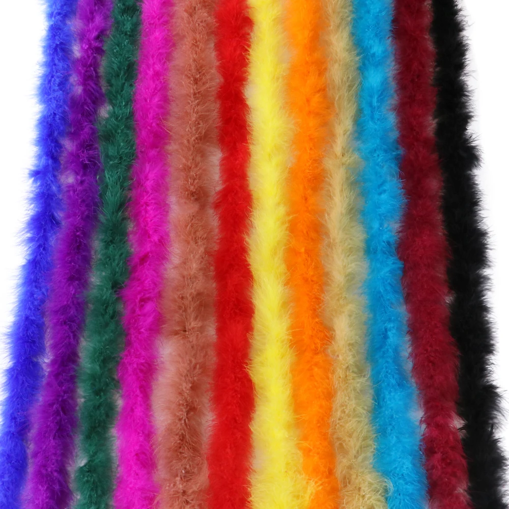 

13g 2Meter/Piece Turkey Marabou Feather Boa Fluffy Scarf Clothing White Shawl For Party Dress Natural Decoration Plumas