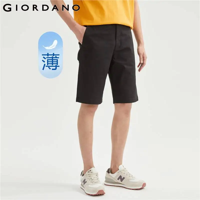 GIORDANO Men Shorts Mid Low Rise Lightweight Comfort Summer Shorts Solid Color Stretch Fashion Quality Casual Shorts 01103341