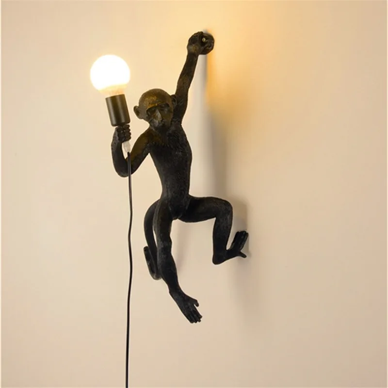 

Modern E27 LED Wall Lamps Monkey Lamp Outdoor Wall Sconce Light Fixtures for Restaurant Cafe Wall Lights Aisle Resin Home Decor