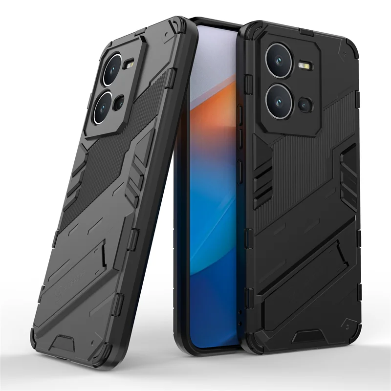 For Vivo V25 Case Cover Vivo V25 V25E Coque Fundas Shell Punk Armor Shockproof Hard PC Stand Phone Bumper For Vivo V25