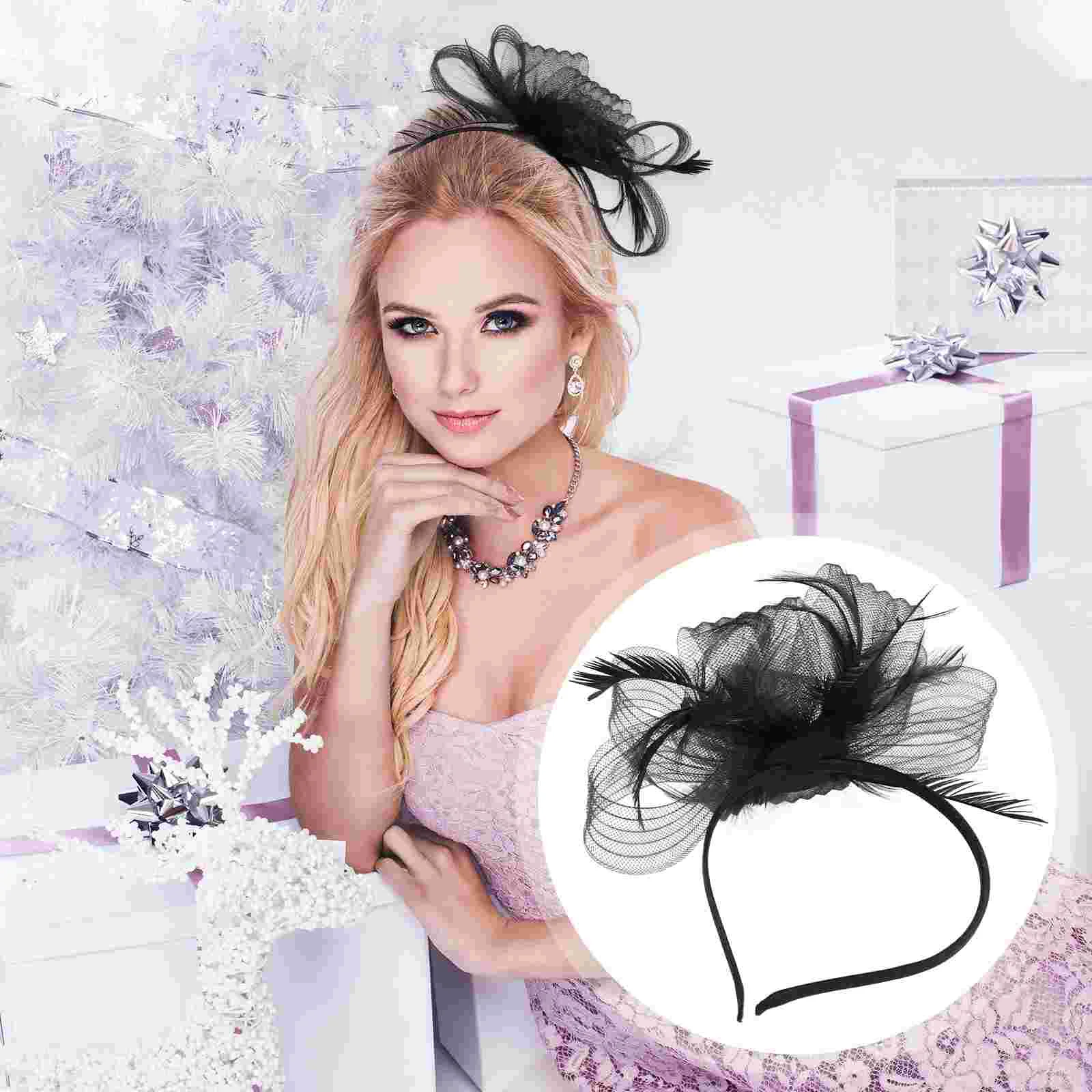 

Wedding Mesh Headband Bride Womens Fascinator Hat Pillbox Women's Fascinators