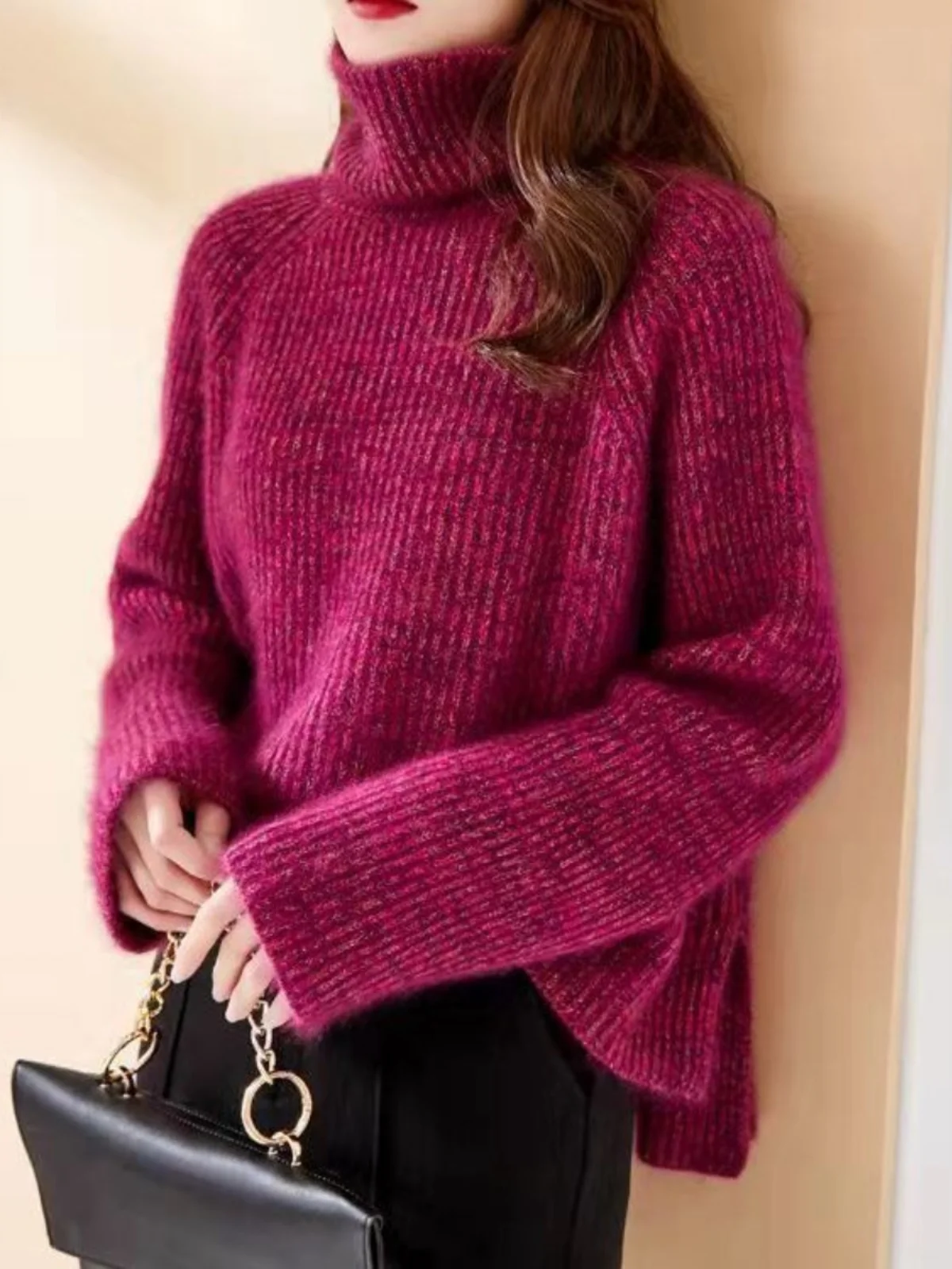 Свитер женский новинка 2024 осенне-зимняя водолазка верхняя одежда без рукавов