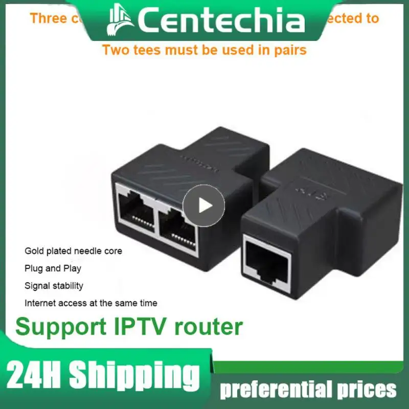 

Double Male To 2 Female Splitter Adapter Network Cable Plug Adapter Connector Cat5 Docking Stations Cable Rj45 Connector Lan
