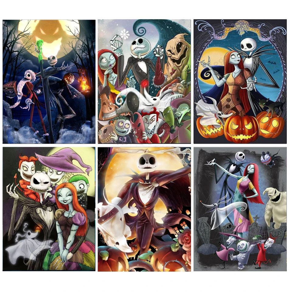 

Алмазная 5D картина Disney, картина «Кошмар перед Рождеством», вышивка крестиком, полное обучение, мозаика, набор «сделай сам», Y44