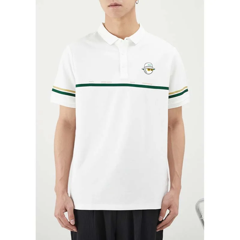 2023 Men's Malbon Golf Clothing Design Line Summer Shirt Solid Color Short Sleeve Casual Polo Business Sports