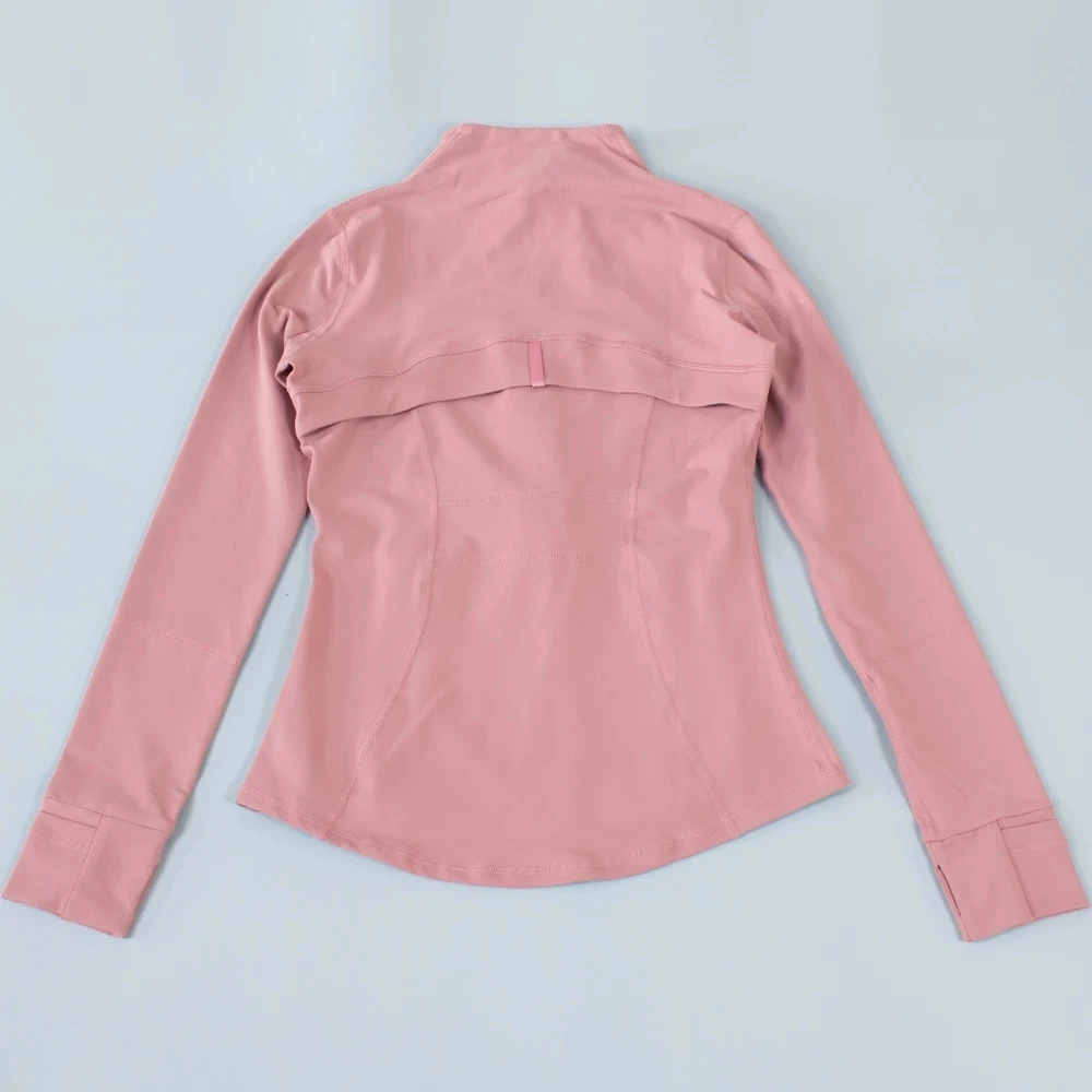 LuLuWomen Sport Jacket Long Sleeve Zipper Fitness Yoga Shirt Top Women Running Sportswear Blazer Cardigan Without Cap Tight Coat