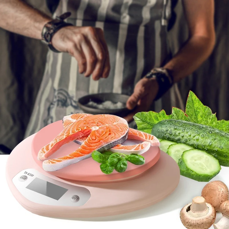

Электронные кухонные весы, портативный цифровой прибор для измерения веса в пищевых продуктах, точный розовый, в форме сердца, максимальный вес 5 кг
