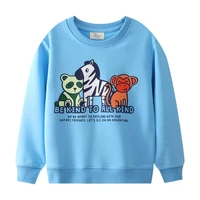 jumping meters long sleeve blue baby sweatshirts with animals print autumn boys girls tops cotton sport shirts kids hooded