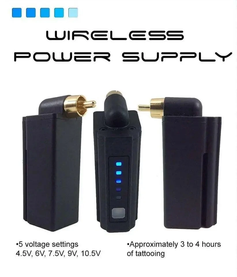 

Wireless Tattoo Power Supply RCA/DC LED Digital Screen 1500MAH Portable Battery Grip Motor Machine Power