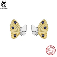 orsa jewels butterfly natural lapis lazuli gemstone stud earrings for women 925 silver mothers day gift earrings jewelry gme24