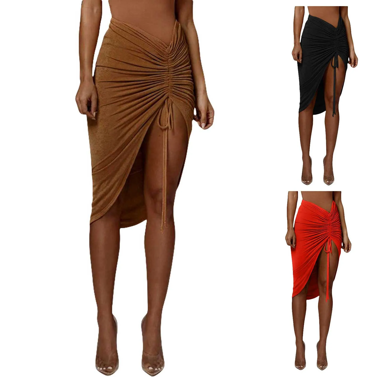 

Sexy Slim Irregular Skirt European And American Fashion Trend Drawers Half Bodies Skirt Light Dress for Women Casual