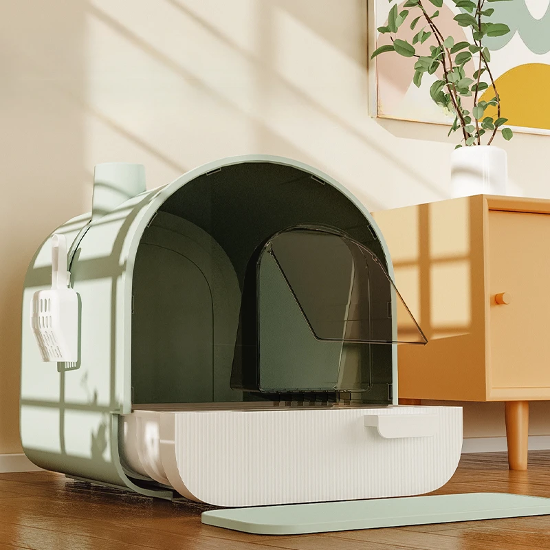 

House Enclosed Cat Bedpans Toilet Drawer Deodorization Convenient Leak Proof Cat Bedpans Areneros Para Gato Pet Products QF50CB