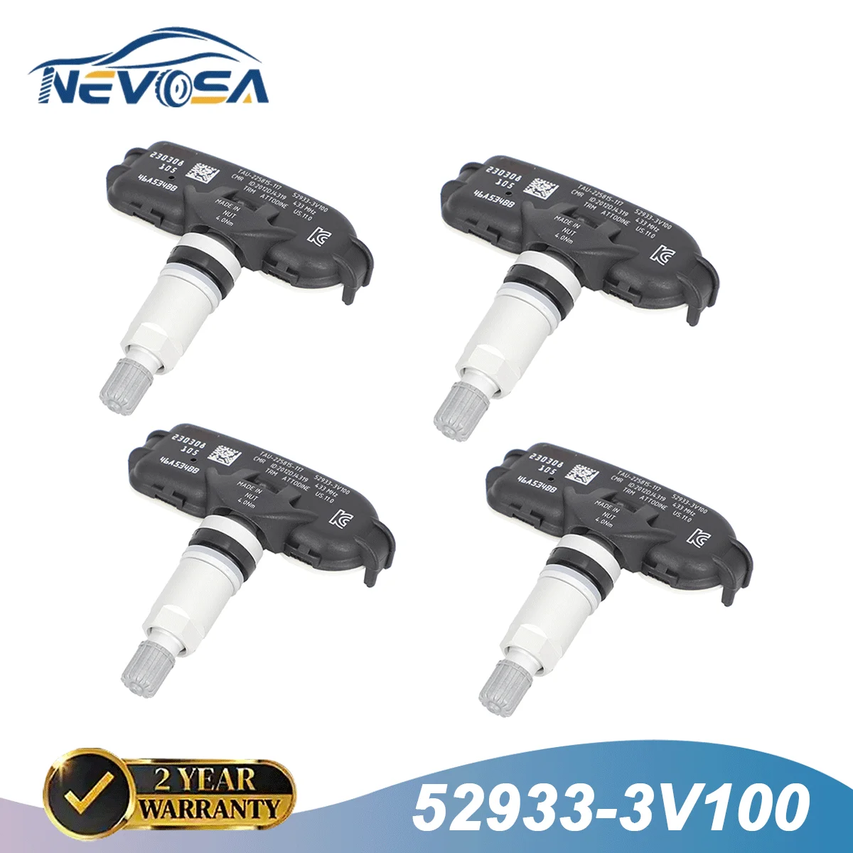 Фото NEVOSA 52933-3V100 Датчик давления в шинах для Hyundai Grandeur Azera i40 2011, оптовая продажа, датчик TPMS 433 МГц, 1/4 шт. 529333V100 №1