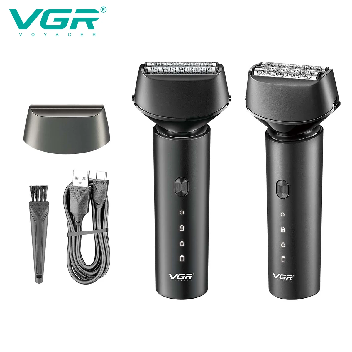 

VGR Hair Trimmer Professional Beard Shaver Electric Hair Cutting Machine IPX7 Waterproof Rechargeable Trimmer for Men V-380