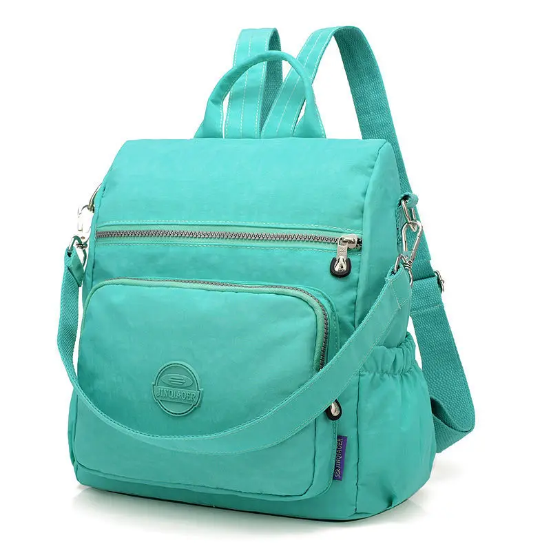 Купи Backpack Women High Capacity Nylon Waterproof Ladies Travel Student Schoolbag cute solid color Emale Fashion Handbag Tote за 983 рублей в магазине AliExpress