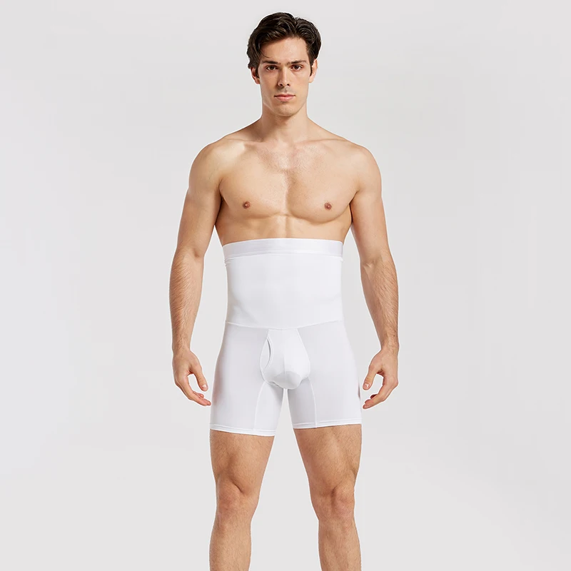 Plus Size Men High Waist Abdominal Underpants Shaping Waist Super Tight Thin Hip Pants Summer Men's High Waist Boxer Underpants