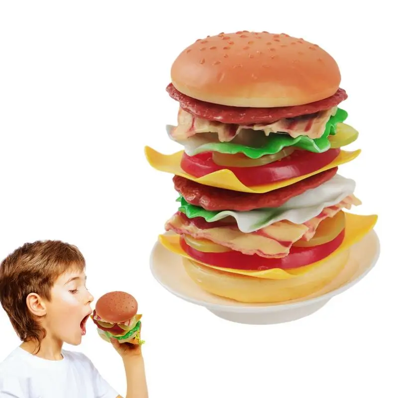 

Hamburger Stacking Balancing Game Montessori Stacking Toys For Kids Stacking Toys For Toddlers Pretend Food Games