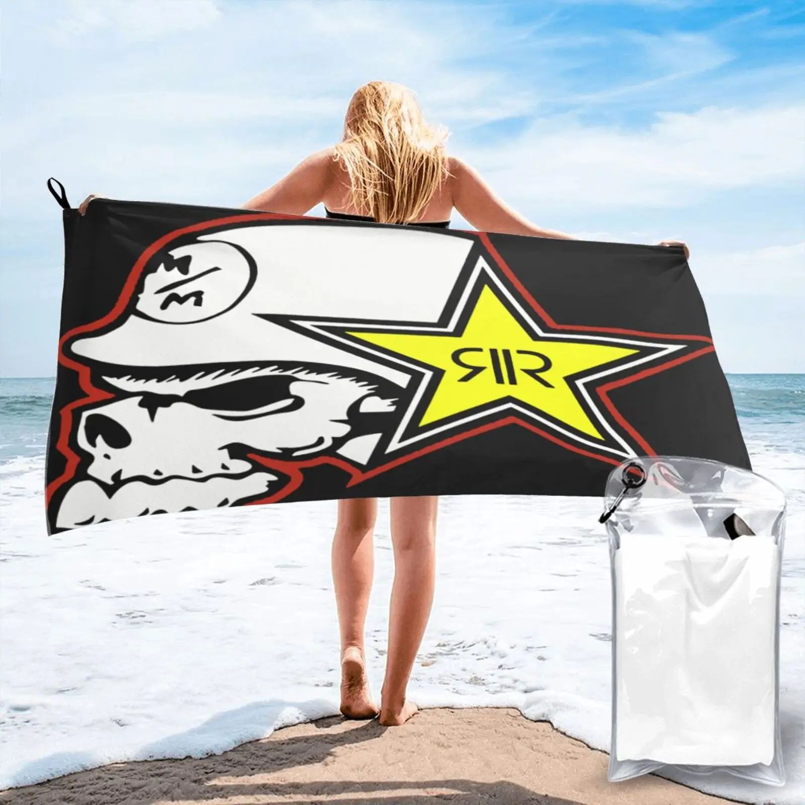 

Rockstar Energy Drink пляжное полотенце с круглым вырезом, детское полотенце, Большое банное полотенце, пляжное полотенце для сауны