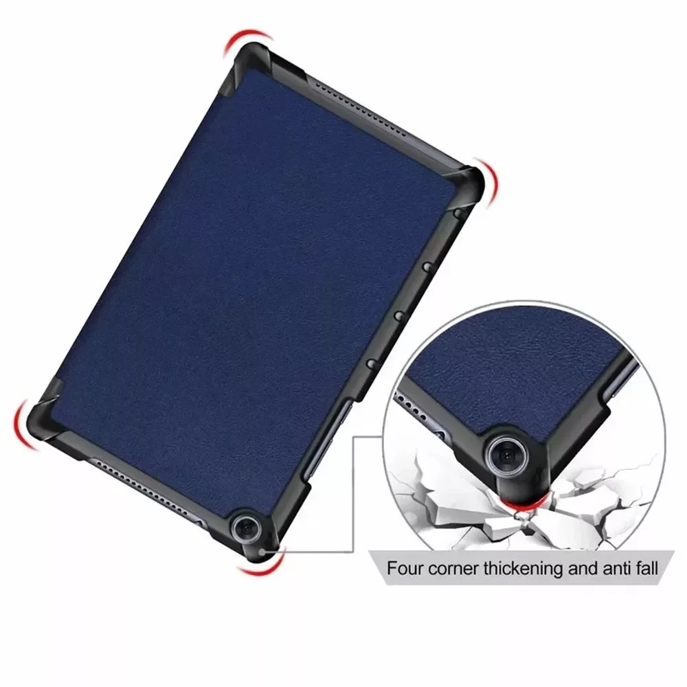 

for Huawei MediaPad M5 Lite 10 BAH2-W19/L09/W09 Ultra Slim Pu Leather Stand Cover for Media Pad M5 Lite 8.0 Case+film+pen