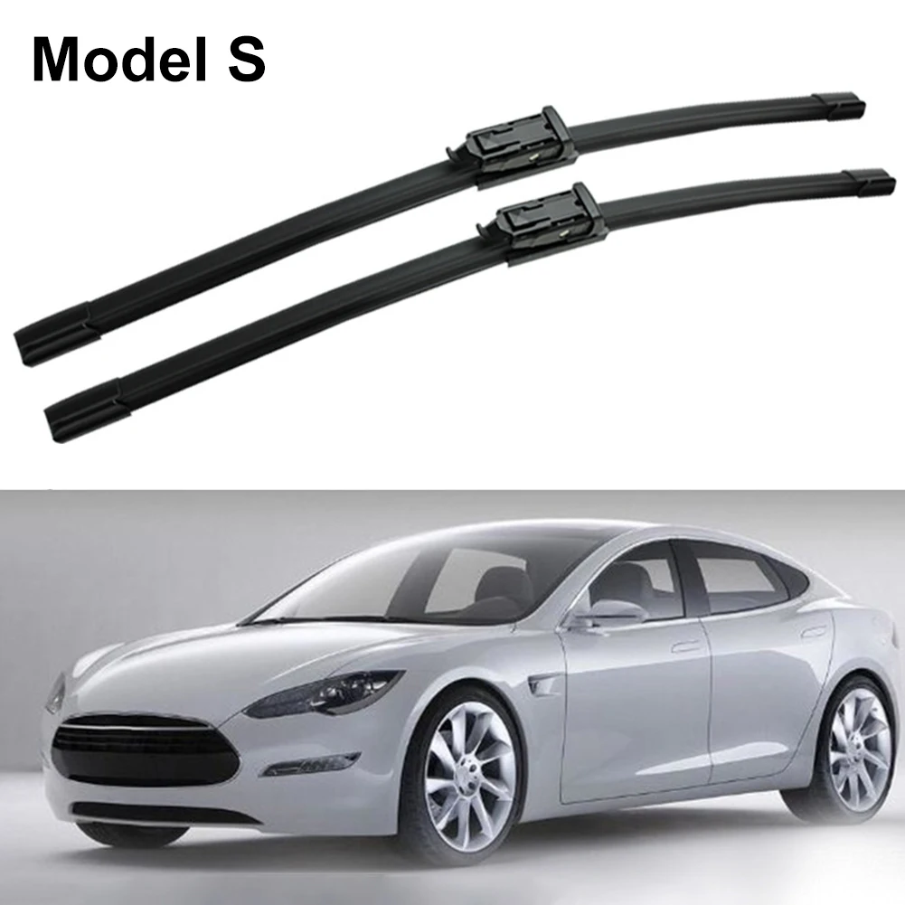 

2pcs Wiper Blade Natural Rubber Windshield Wiper 18"+26" Front Windscreen Wiper Frameless for Tesla Model 3 Model S Model X