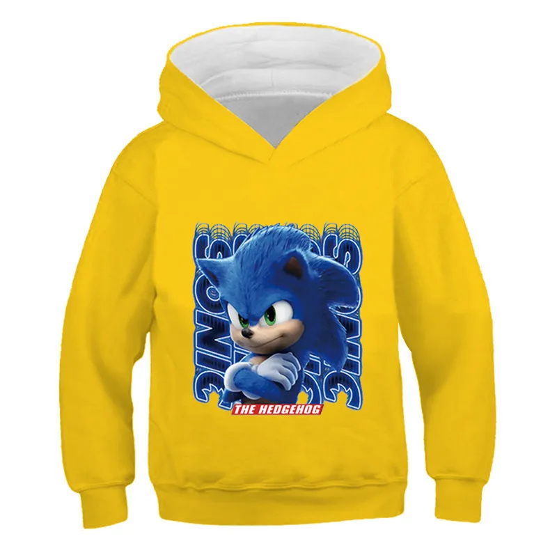 

Children Costume Super Sonic Print Hoodies Boys Sweatshirt Kids Clothes Funny Pullover For Teen Girls 4-14 Years Baby Streetwear
